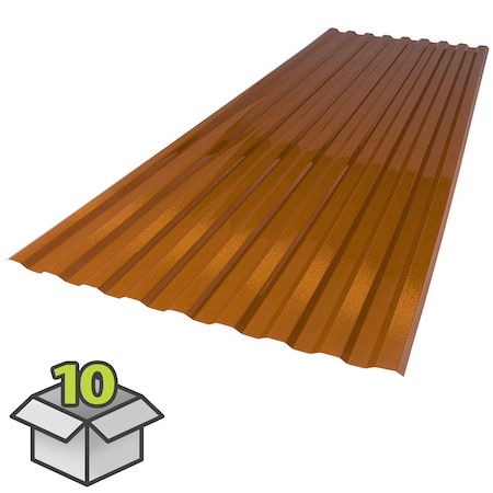 Suntuf 26 in. x 6 ft. Copper Polycarbonate Roof Panel, 10PK 191819